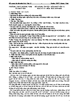 Đề cương ôn tập học kỳ II môn Ngữ văn Lớp 12 - Năm học 2019-2020 - Trường THPT Hương Vĩnh